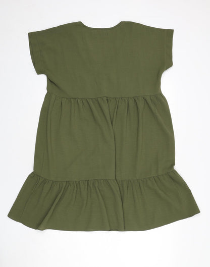 Gini London Womens Green Polyester A-Line Size S V-Neck Pullover - Size S/M