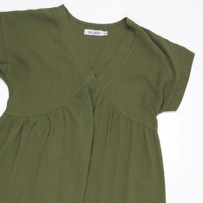 Gini London Womens Green Polyester A-Line Size S V-Neck Pullover - Size S/M