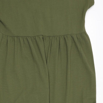 Gini London Womens Green Polyester A-Line Size S V-Neck Pullover - Size S/M