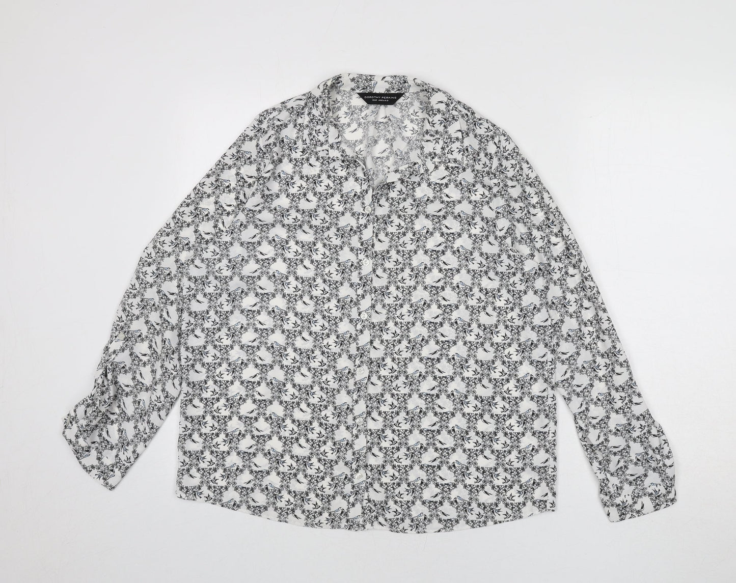 Womens UK Size 12 Dorothy Perkins Multicoloured Basic Button-Up