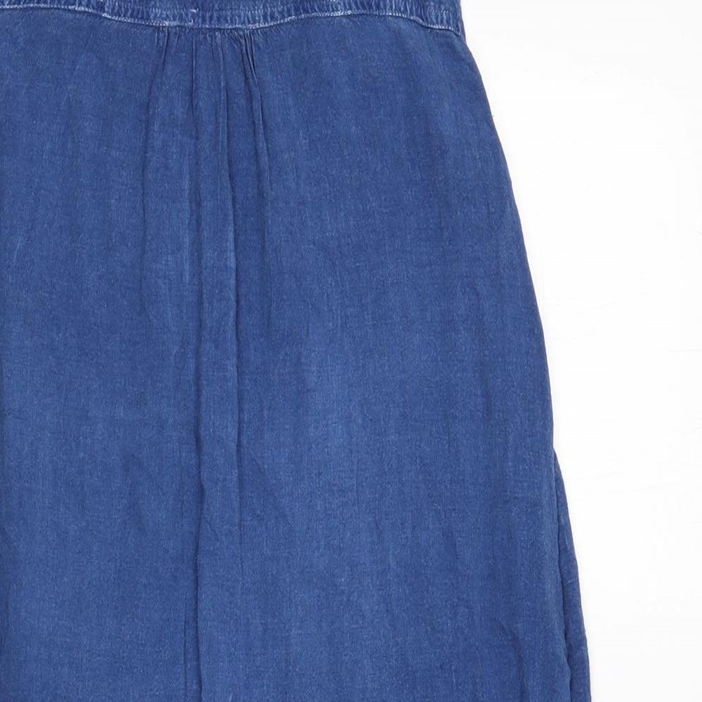 Brave Soul Womens Blue Viscose Tank Dress Size S Collared Button