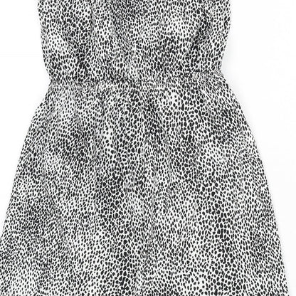 New Look Womens White Geometric Cotton Romper One-Piece Size S Pullover - Dalmatian Print