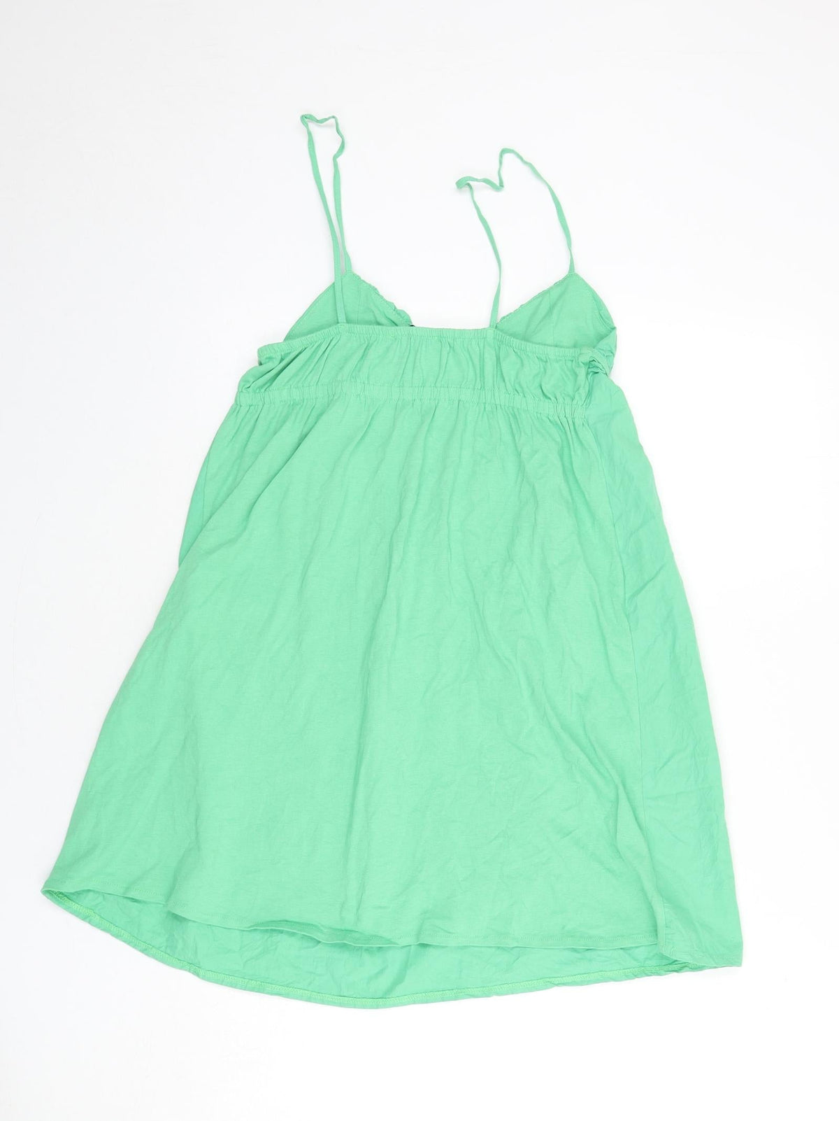 Zara Womens Green Polyester Mini Size M V-Neck Pullover