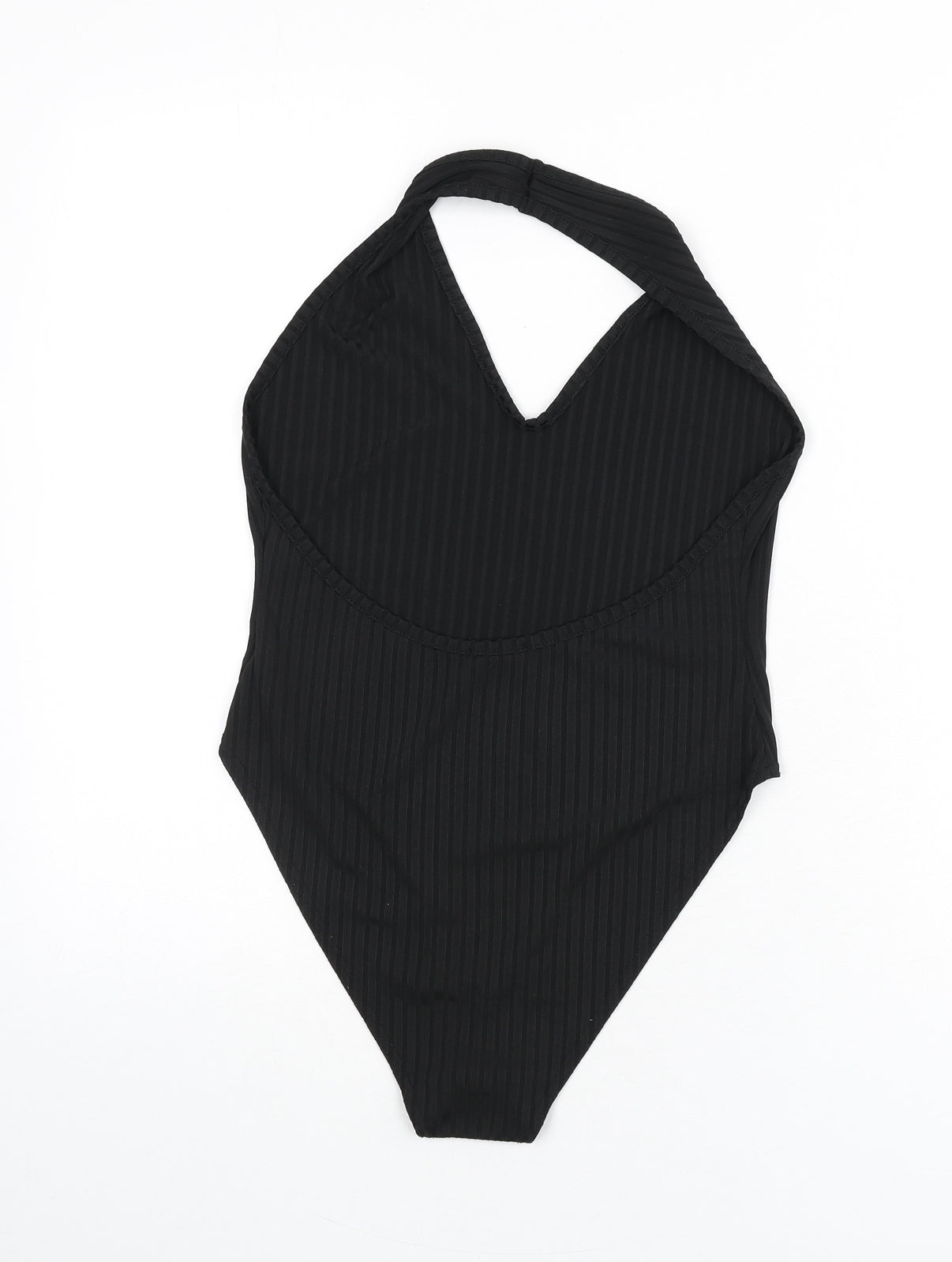 Nasty Gal Womens Black Polyester Bodysuit One-Piece Size 8 Snap - Ribbed