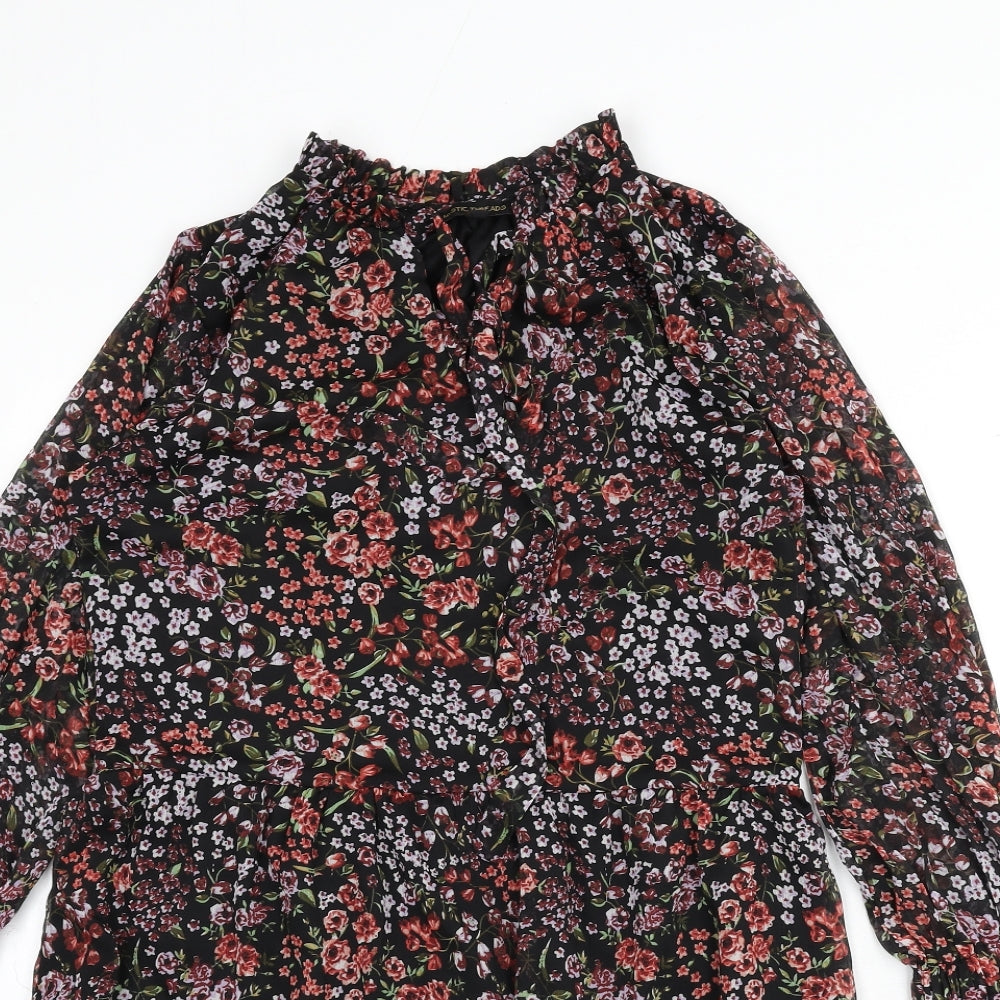 Mystical Threads Womens Multicoloured Fair Isle Polyester Fit & Flare Size S Round Neck Tie