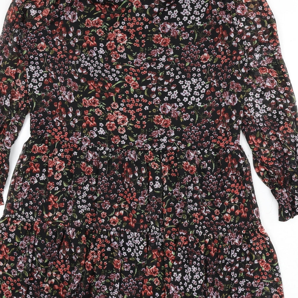Mystical Threads Womens Multicoloured Fair Isle Polyester Fit & Flare Size S Round Neck Tie