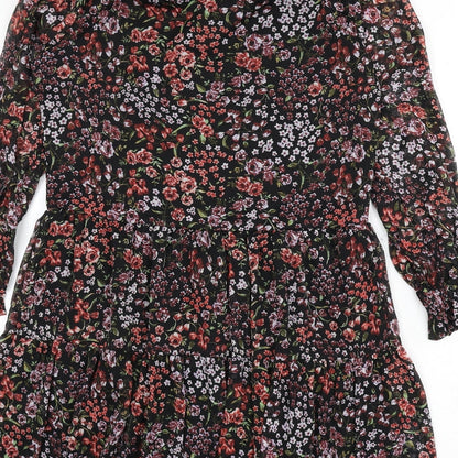 Mystical Threads Womens Multicoloured Fair Isle Polyester Fit & Flare Size S Round Neck Tie