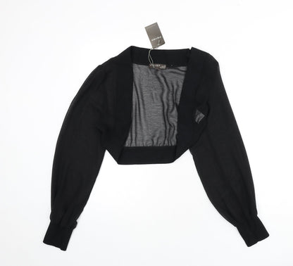 Womens UK Size 14 Fever Black Cropped Blouse