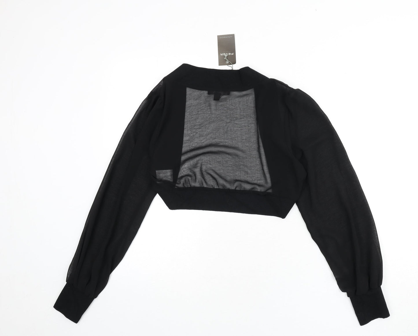 Womens UK Size 14 Fever Black Cropped Blouse