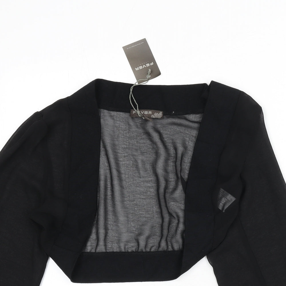 Womens UK Size 14 Fever Black Cropped Blouse