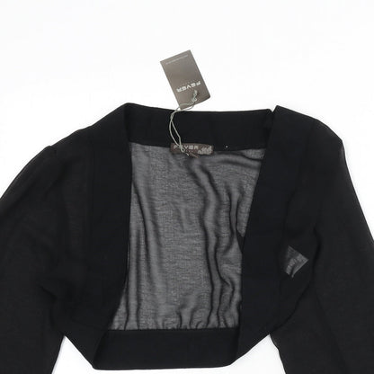 Womens UK Size 14 Fever Black Cropped Blouse