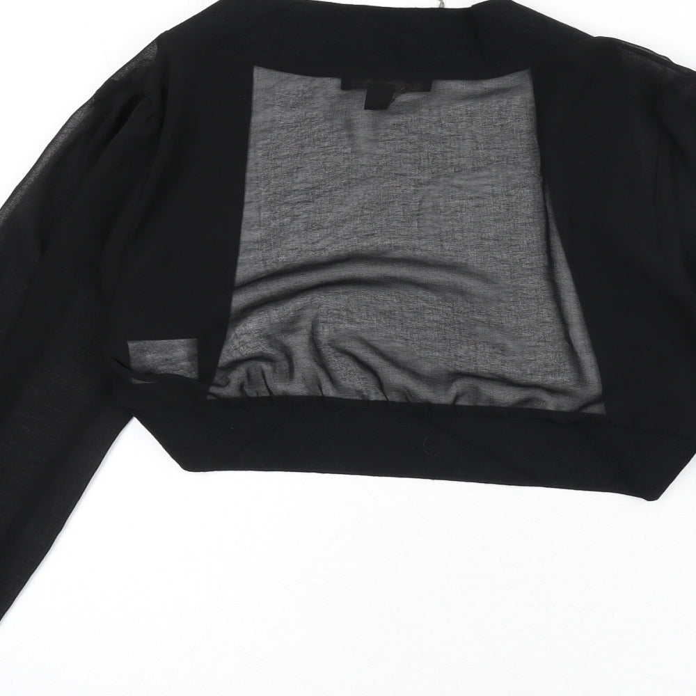 Womens UK Size 14 Fever Black Cropped Blouse