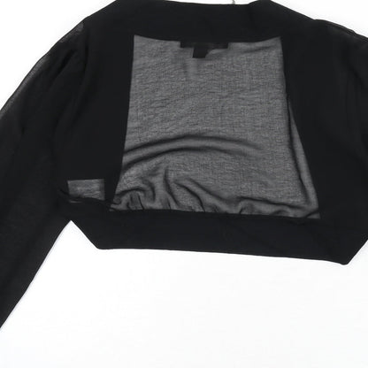 Womens UK Size 14 Fever Black Cropped Blouse