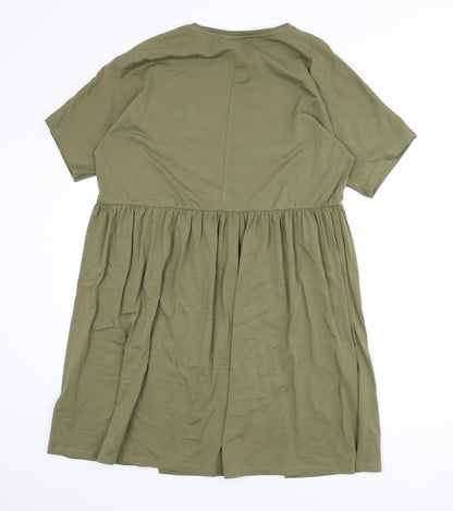 Noisy may Womens Green Cotton A-Line Size S Round Neck Pullover