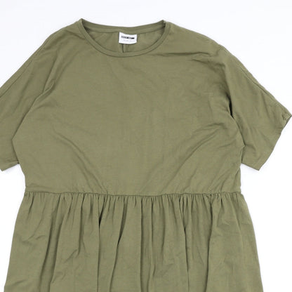 Noisy may Womens Green Cotton A-Line Size S Round Neck Pullover