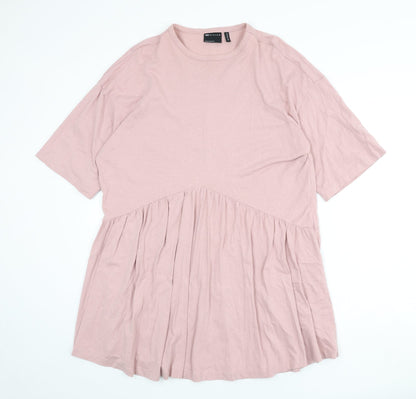 ASOS Womens Pink 100% Cotton A-Line Size 10 Round Neck Pullover