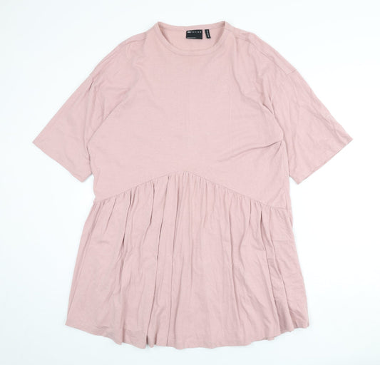 ASOS Womens Pink 100% Cotton A-Line Size 10 Round Neck Pullover