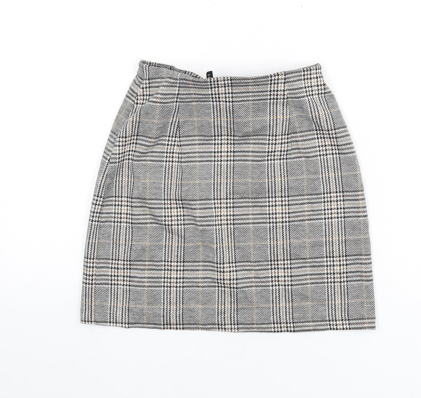 Divided by H&M Womens Multicoloured Plaid Polyester A-Line Skirt Size 2XS - Front Slits