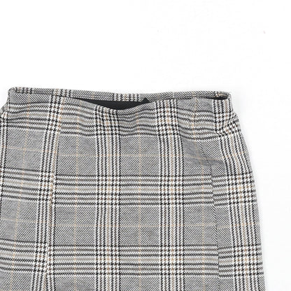 Divided by H&M Womens Multicoloured Plaid Polyester A-Line Skirt Size 2XS - Front Slits