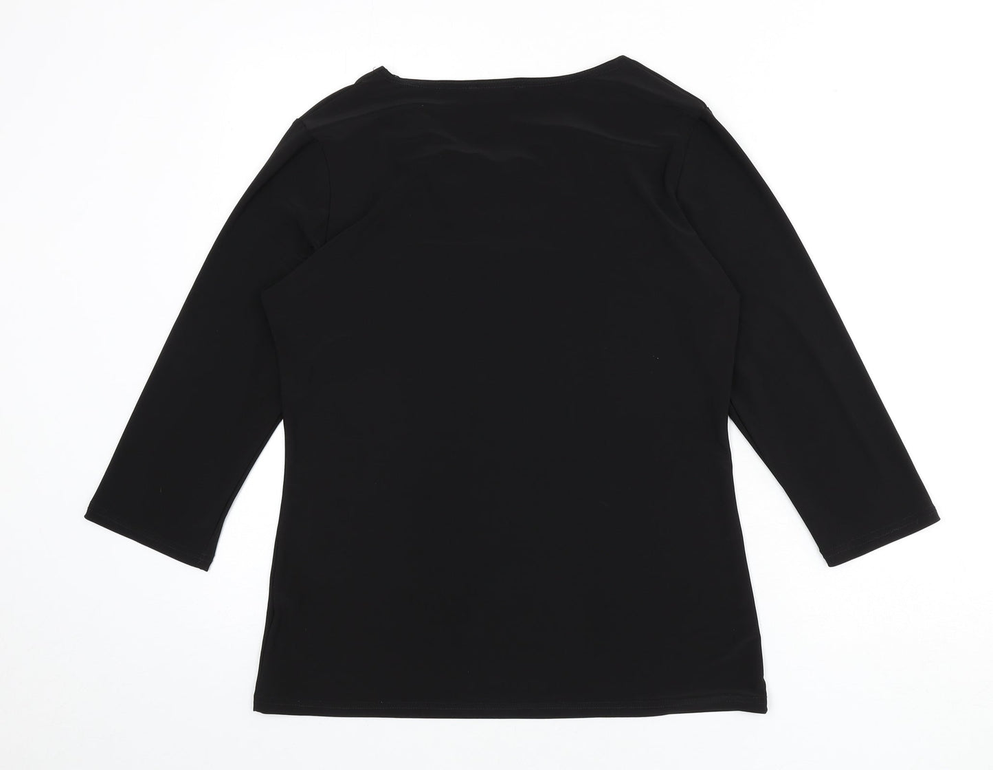 Womens UK Size S Anamor Black Basic T-Shirt