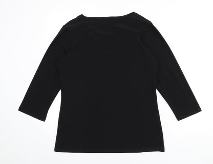 Womens UK Size S Anamor Black Basic T-Shirt