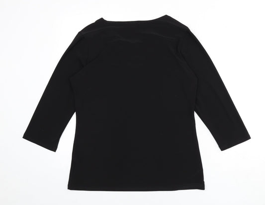 Womens UK Size S Anamor Black Basic T-Shirt