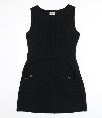 Esprit Womens Black Wool A-Line Size 12 Round Neck Zip