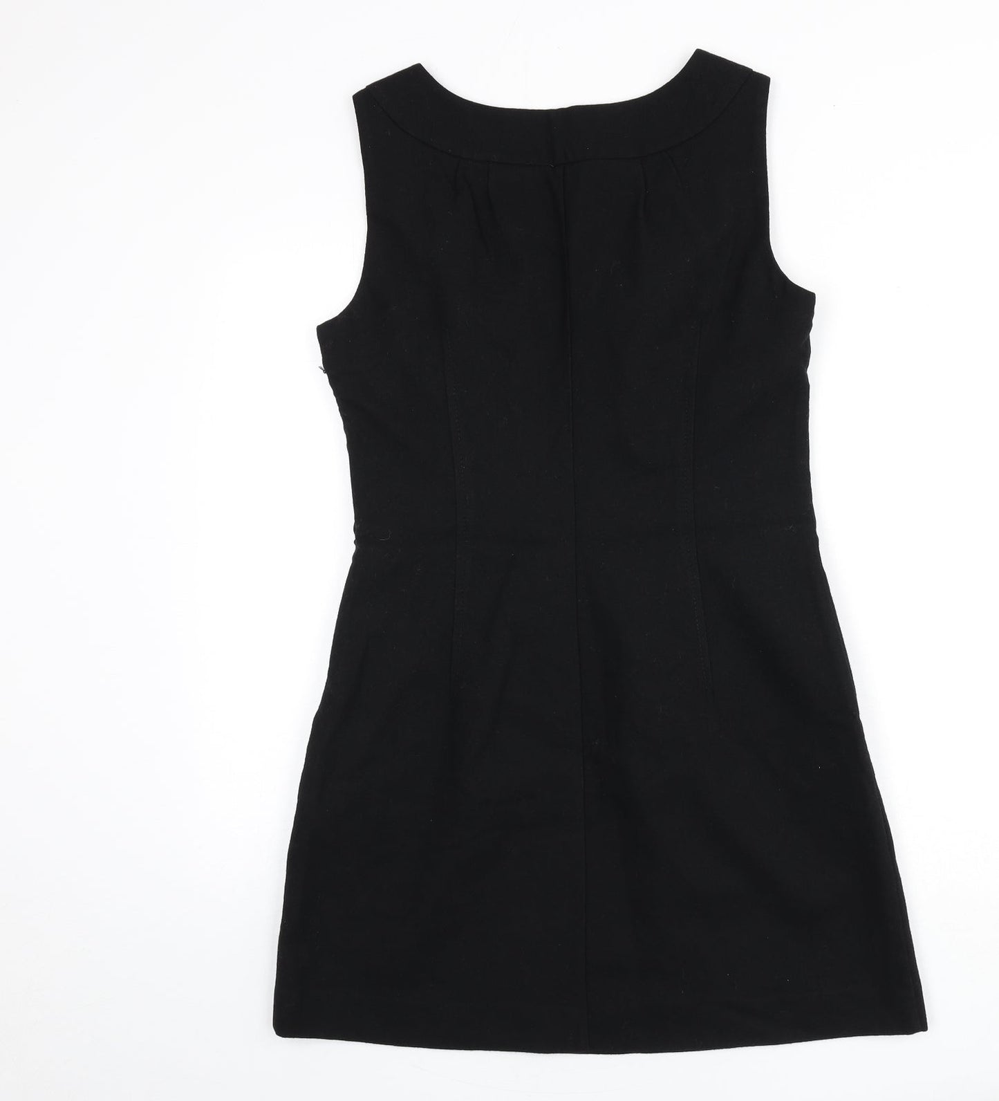 Esprit Womens Black Wool A-Line Size 12 Round Neck Zip