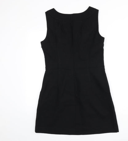 Esprit Womens Black Wool A-Line Size 12 Round Neck Zip