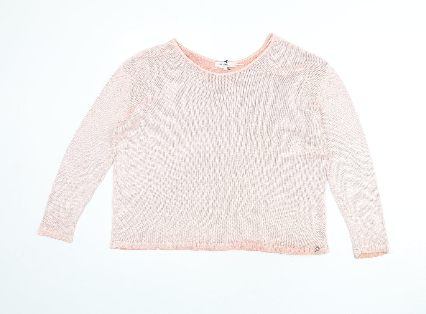 Womens UK Size S Sandwich Pink Pullover Jumper