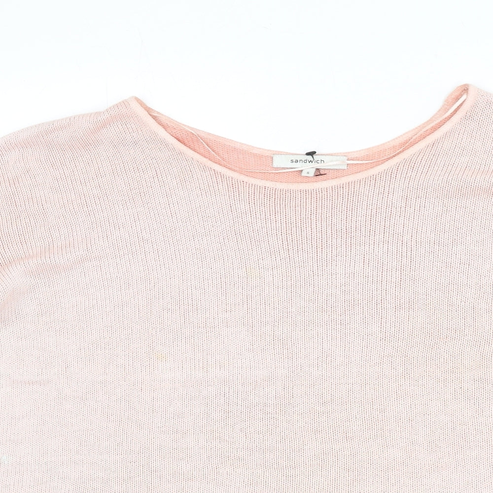 Womens UK Size S Sandwich Pink Pullover Jumper