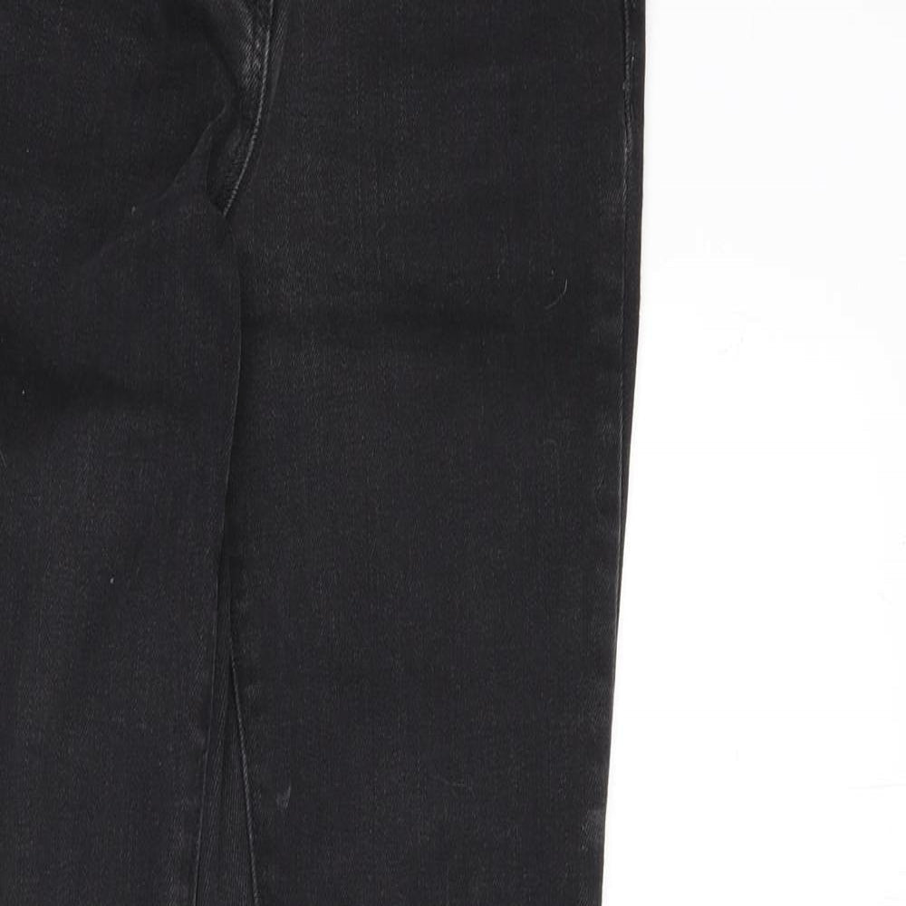 NEXT Womens Grey Cotton Skinny Jeans Size 6 L26 in Regular Zip - Distressed Hems