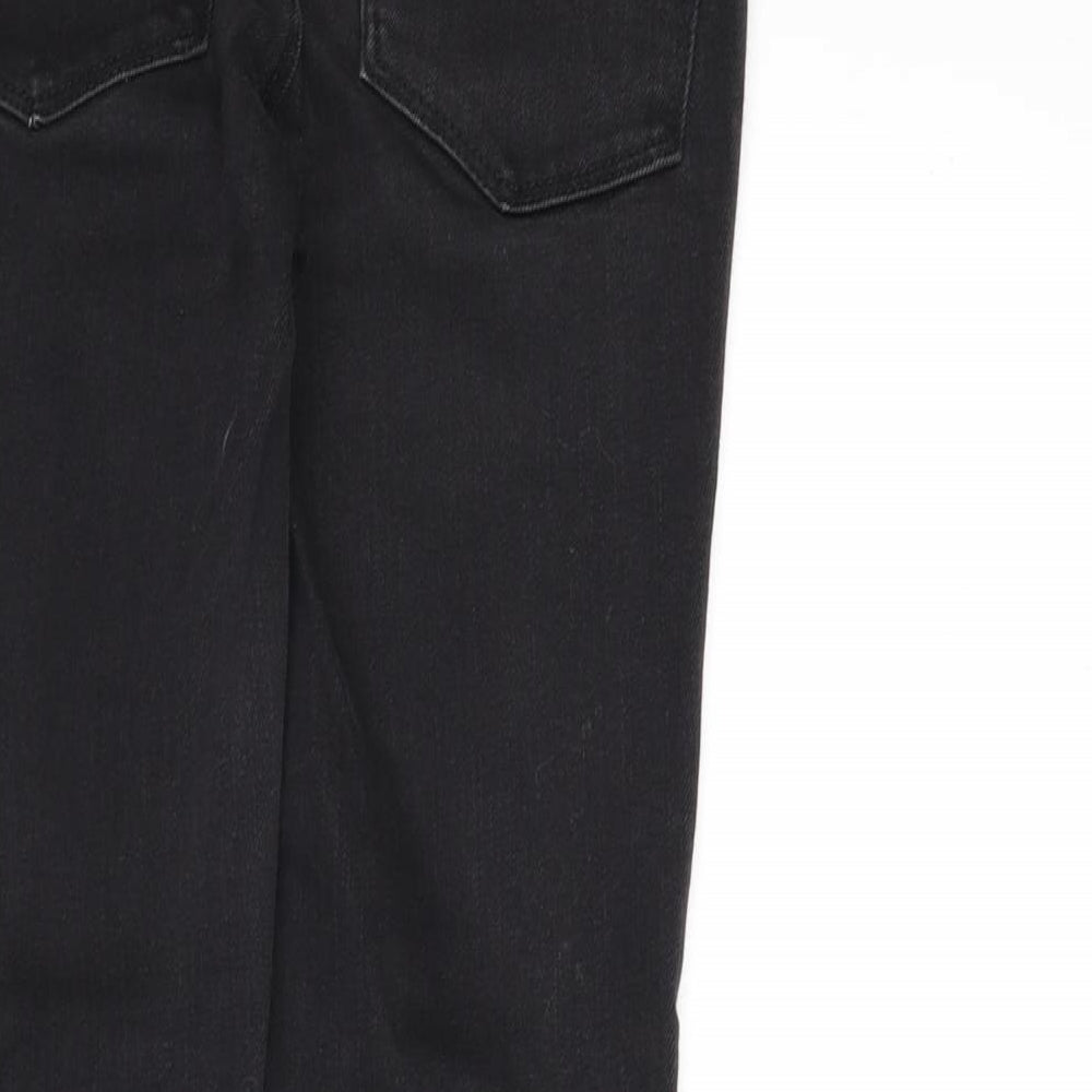 NEXT Womens Grey Cotton Skinny Jeans Size 6 L26 in Regular Zip - Distressed Hems