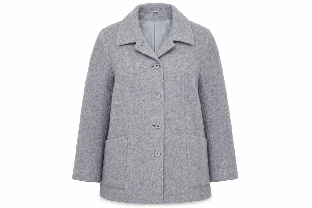 Littlewoods Womens Grey Overcoat Coat Size 14 Button