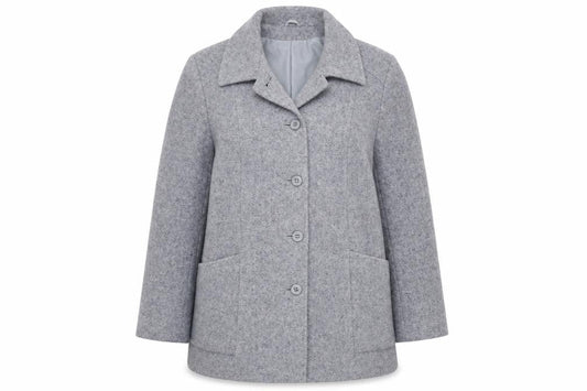 Littlewoods Womens Grey Overcoat Coat Size 14 Button