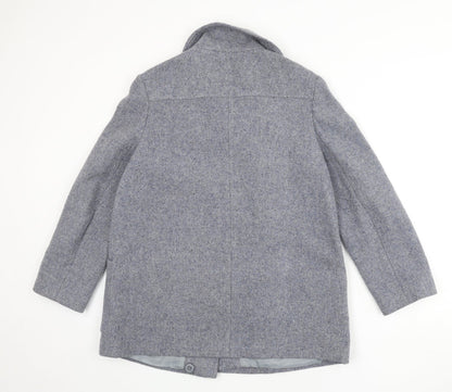 Littlewoods Womens Grey Overcoat Coat Size 14 Button