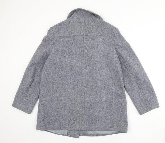 Littlewoods Womens Grey Overcoat Coat Size 14 Button