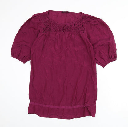 Womens UK Size 10 Limited Edition Purple Tunic Blouse