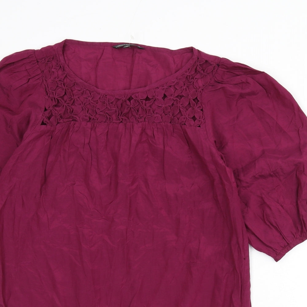 Womens UK Size 10 Limited Edition Purple Tunic Blouse