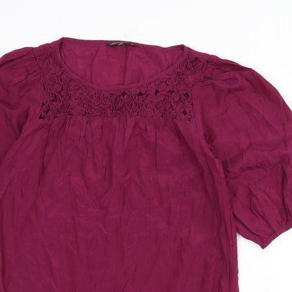 Womens UK Size 10 Limited Edition Purple Tunic Blouse