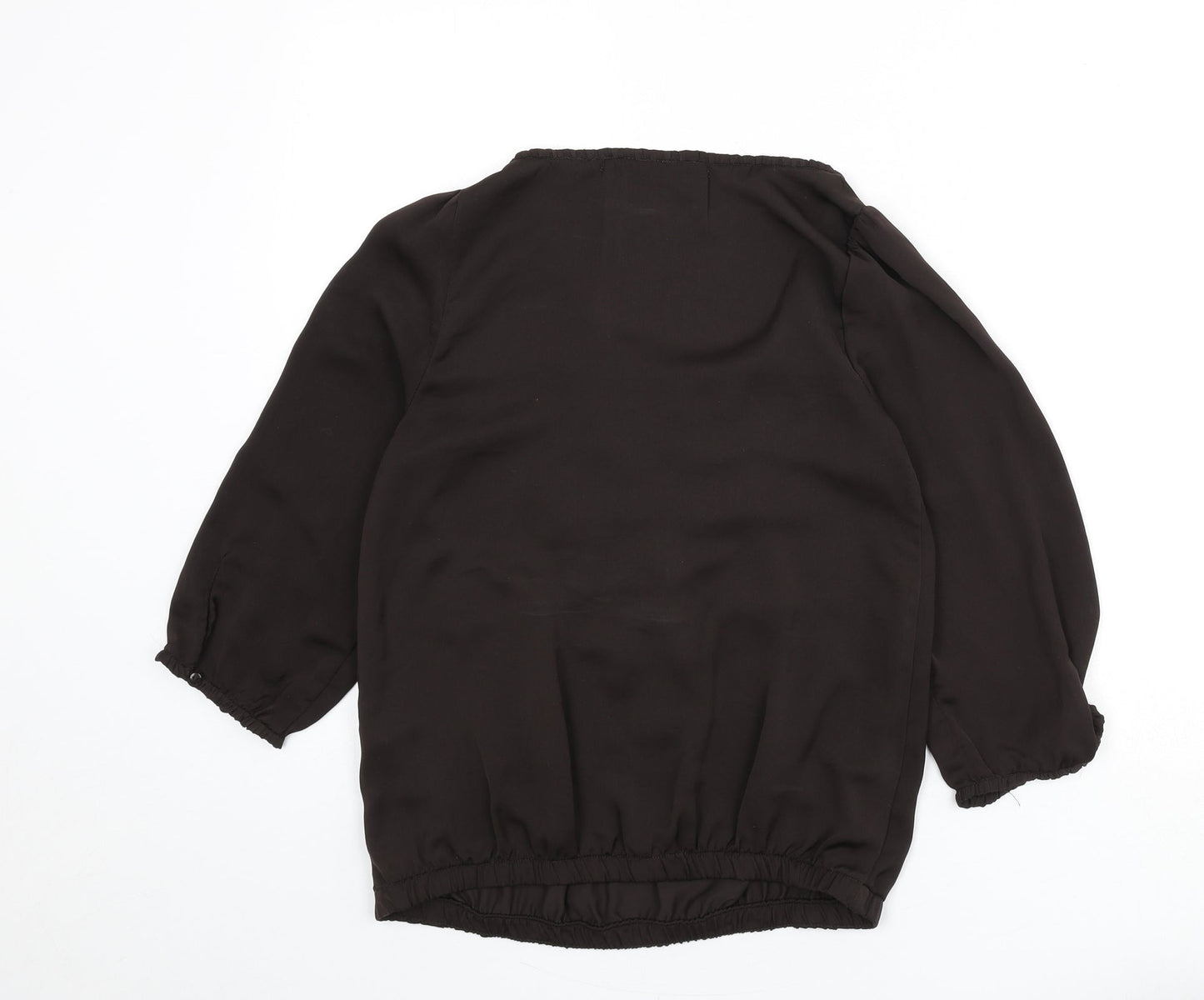 Womens UK Size S Zara Brown Basic Blouse