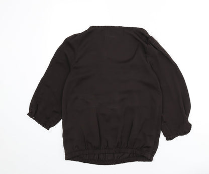 Womens UK Size S Zara Brown Basic Blouse
