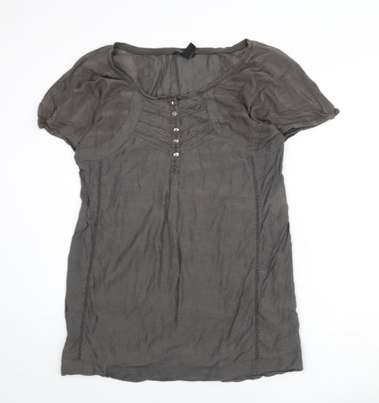 Womens UK Size M H&M Grey Tunic Blouse