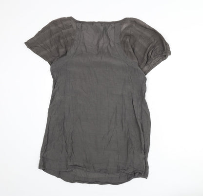 Womens UK Size M H&M Grey Tunic Blouse