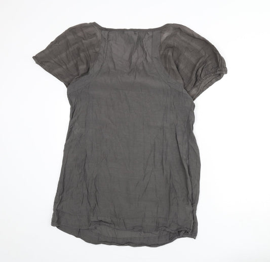 Womens UK Size M H&M Grey Tunic Blouse