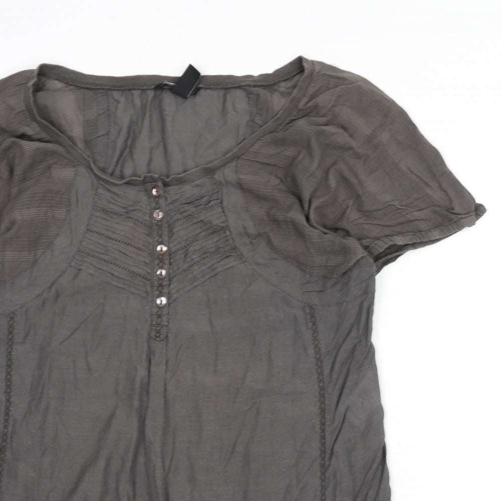 Womens UK Size M H&M Grey Tunic Blouse