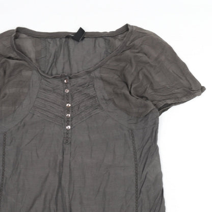 Womens UK Size M H&M Grey Tunic Blouse