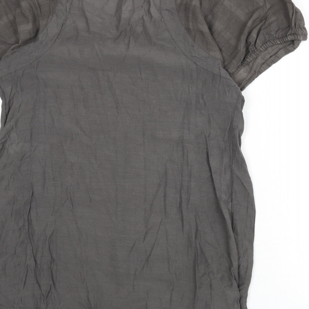 Womens UK Size M H&M Grey Tunic Blouse