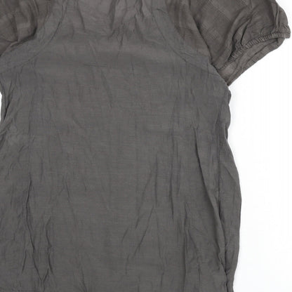 Womens UK Size M H&M Grey Tunic Blouse