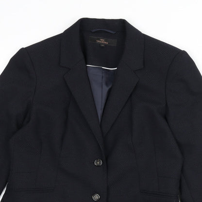 NEXT Womens Blue Geometric Polyester Jacket Blazer Size 14